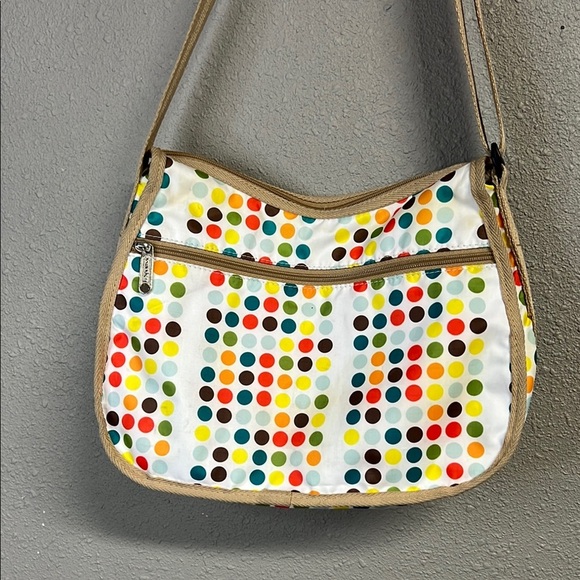 Lesportsac White and Red Shoulder Bag with Polka Dots - Picture 3 of 6